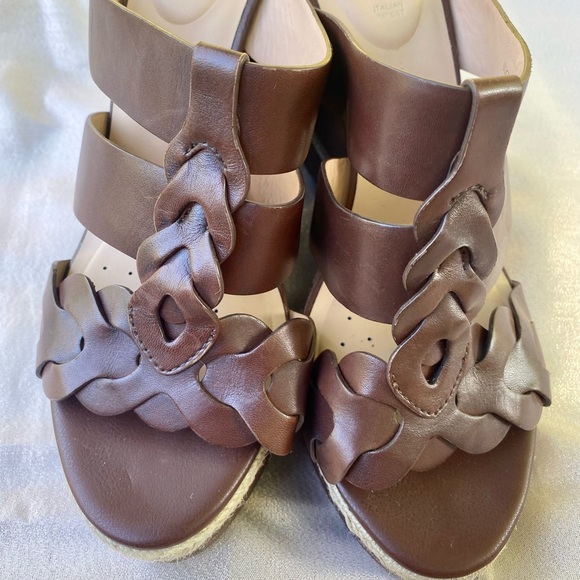 Geox Yulimar Leather Wedge Platform Sandals - Picture 16 of 16